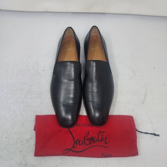 Christian Louboutin MENS Dandelion Black Smooth Leather Loafer Shoe - Picture 9 of 15